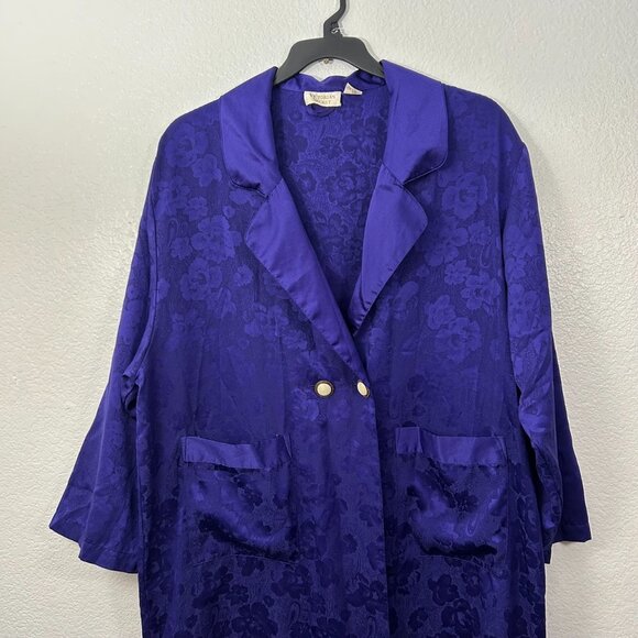 VTG Victoria's Secret Gold Label Long Double Breasted Button Robe House Dress - Picture 2 of 8